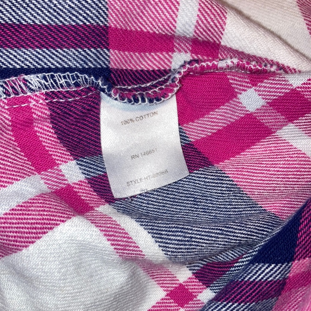 Hayes Pink Blue Flannel Comfortable Long Sleeve Button Down Size Large - Picture 5 of 10